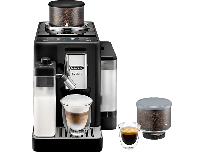 DELONGHI Rivelia EXAM440.55.B - 13 Kaffeespezialitäten, austauschbare Bohnenbehälter, KI-Kaffeeroutine, 4 Benutzerprofile, Kaffeevollautomat Schwarz - Image 1