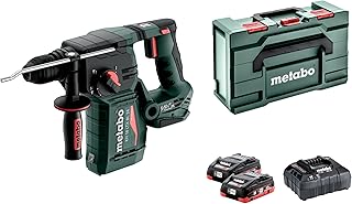metabo Marteau combiné sans fil KH 18 LTX BL 24-18 V, 2,2 J d’énergie de frappe, 4750 coups/min - SDS-Plus, sans balais - Inclus : 2 batteries LiHD 4,0 Ah, chargeur ASC 55 et metaBOX 165 L - Image 1