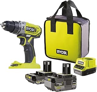 RYOBI - Perceuse-visseuse à percussion sans fil 18Volts ONE+ avec 1 batterie Lithium+ 2,0 Ah & 1 batterie Lithium+ 4,0 Ah - R18PD2-242S - Image 1