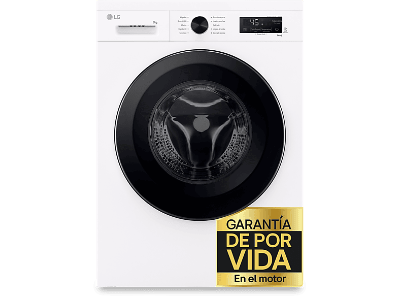 Lavadora carga frontal - LG F4X1009NWK, 9 kg, 1400 rpm, 10 programas, AI Direct Drive™, ThinQ™, Blanco Marfil - Image 1