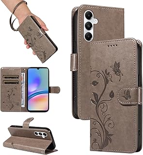 Case for Samsung Galaxy A05S, Multifunctional PU Leather Wallet Case, Magnetic Protective Case Compatible with Galaxy A05S, Grey - Image 1
