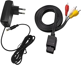 Link-e : Lot Compatible avec Console Super Nintendo (SNES) : Chargeur Secteur pour Alimentation + Cable Video Composite AV - Image 1