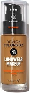 Revlon ColorStay - Fond de teint Longue Tenue 24H - Maquillage Teint et Soin Peaux Mixtes à Grasses - Formule Nourrissante et Protectrice à Base de Vitamine E - SPF 15-30 ml - N400 Caramel - Image 1