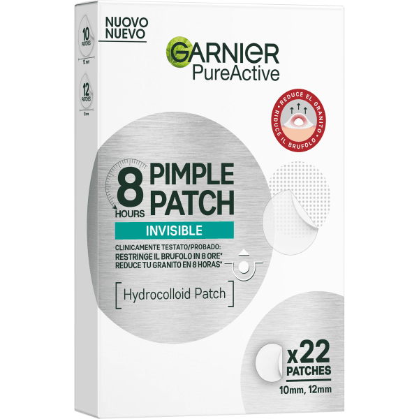 Garnier    

             Pure Active Pimple Patch Invisible 8h Parche con Tecnología Hidrocoloide con BHA para Granitos - Image 1