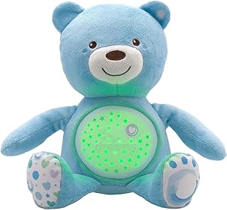 Chicco First Dreams Baby Bear Ours en Peluche Musical, Veilleuse Lumineuse pour Bébés avec Effets Lumineux et Mélodies Relaxantes - Jouets Bébé 0+ Mois - Bleu - Image 1