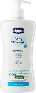 Chicco Shampooing Baby Moments Senza Lacrime, Shampooing pour Bébé sans Parabènes, Non Irritant pour Les Yeux, Ingrédients d'origine Naturelle, Propriétés Hydratantes et Émollientes, 0+ Mois, 500 ML. - Image 1