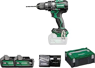 HiKOKI Perceuse-Visseuse Sans Fil - 18V, 140Nm Couple, Moteur Sans Balais, Technologie RFC, Mandrin à Serrage Rapide 13mm - Avec 2x 5.0Ah Batteries, Coffret - Image 1