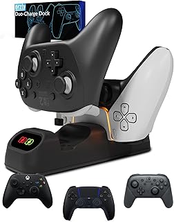 Station de chargement USB-C pour manettes PlayStation 5 DualSense, Nintendo Switch Pro et 2, Xbox Series X|S, Amazon Luna et Google Stadia - Orzly - Image 1