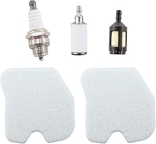MCHNIC Lot de 2 filtres à air avec bougie d'allumage - Filtre à essence - Pour tronçonneuse Husqvarna 120 Mark2, 235 235E 236 236E 240 240E - Image 1
