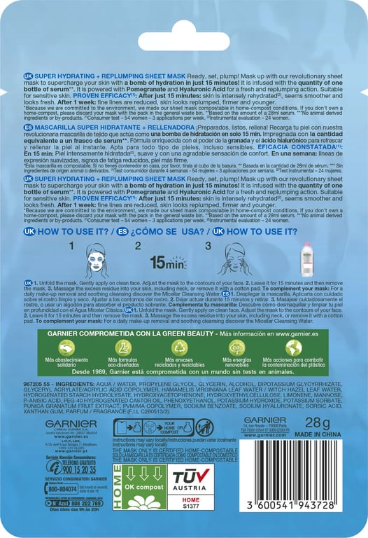 Garnier    

            Skin Active Mascarilla Facial Hidratante Revitalizante - Image 1