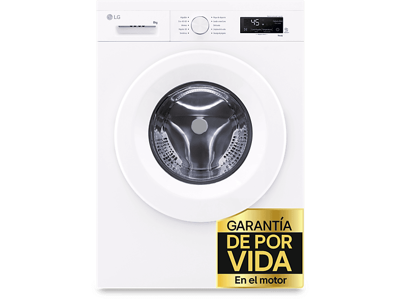 Lavadora carga frontal - LG F4X1008NWH, 8 kg, 1400 rpm, 10 programas, AI Direct Drive™, ThinQ™, Blanco Marfil - Image 1