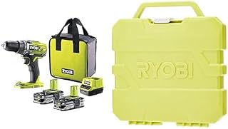 ONE+ 18V cordless drill and screwdriver - Special large diameter drilling - 2 speeds - Comes with 2 batteries & case 127 mixed accessories: 13 metal drill bits + 7 sockets + 81 bits - Image 1
