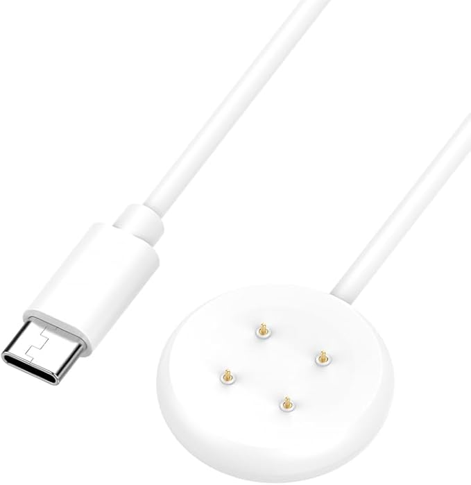 1m Charger Compatible with Google Pixel Watch 3 and Pixel Watch 2, Magnetic Charging Dock with USB-C Cable, for Fitbit Ace LTE, Versa, Sense, White, Fast Charge and Smart Protection - Image 1