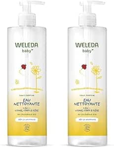 WELEDA - Fragrance-free Calendula Cleansing Water - 400ml - Gently cleanses - For the daily grooming of delicate skin of babies and young children - / - 400ml (Pack of 2) - Image 1