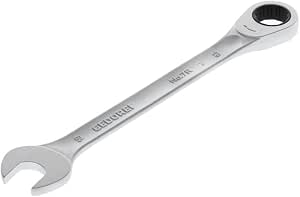 GEDORE Open-end wrench with ratchet, Size 19 mm, Flat, 12-point, UD profile, Wrench, 7 R 19 - Image 1