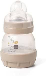 MAM Easy Start Anti-Colic Baby Milk Bottle | 1 x 130ml Pack | Self-Sterilising | MAM Slow Flow Teats | Size 0 | Newborn Essentials | Cream (Various Designs) - Image 1