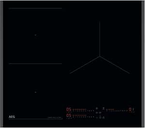 AEG TI63IQ3BFB Induction Hob, 60 cm, 3 Cooking Zones, SenseBoil & SenseFry, Flexipont, Hob2Hood System, PowerBoost and Pause, Independent Sliding Controls, Black - Image 1