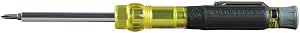 Klein Tools 32613 3-in-1 HVAC Precision Screwdriver with Schrader Tip, Yellow/Black - Image 1