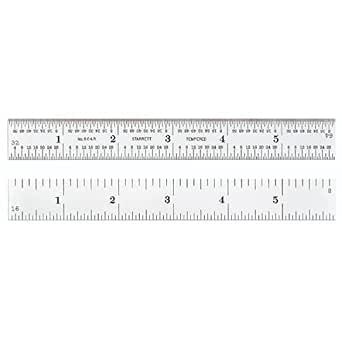 Starrett c604r-6 15cm Stainless Steel Ruler with Inch Graduations - Image 1