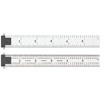 Starrett CD604R-6 Hardened Steel Spring Ruler with Inch Scale with Reversible Hooks, 6" Length, 3/4" Width, 3/64" Thick - Image 1