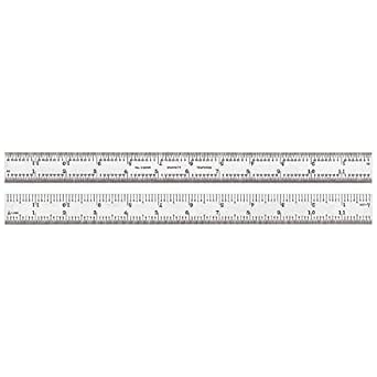 Starrett C303SR-12 Semi Flexible Steel Ruler with Thumb Graduations, 3R Style Graduations, 12" Length, 1" Width, 1/40" Thickness - Image 1