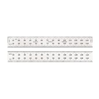 Starrett C637e-150 Spring Hardened steel ruler with millimeter graduations and end graduations - Image 1