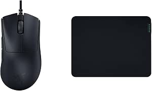 Razer DeathAdder V3 Ergonomic Gaming Esports Mouse Black & Gigantus V2 Medium - Soft Gaming Mouse Mat for Fast Style and Optimal Control Black - Image 1