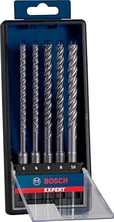 Bosch Accessories Set of 5 Drill Bits for Expert SDS plus-7X (for Reinforced Concrete, Diameter 6-10 mm, Chisel Hammer Accessory) - Image 1