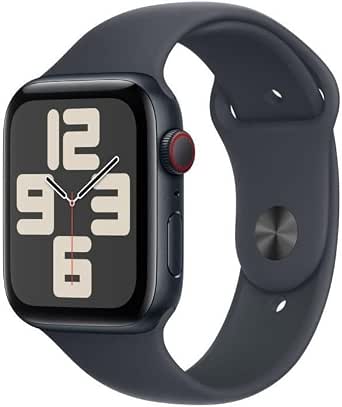 Apple Watch SE (2nd Gen) 44mm GPS + Cellular Smart Watch with Midnight Aluminum Case and Midnight Sport Bracelet (M/L) Activity and Sleep Tracker, Accident Detection, Heart Rate Monitoring - Image 1