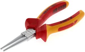 GEDORE Round nose pliers VDE, for grip/twisting, Long round noses, VDE insulated, Electricity, Attached joint, VDE 8122-160 H - Image 1