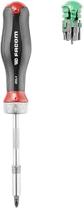 FACOM Protwist ATCL.1PB Ratchet Screwdriver with 15 Bits - Ergonomic Dual-Material Handle - High Quality 45-Tooth Ratchet - Image 1