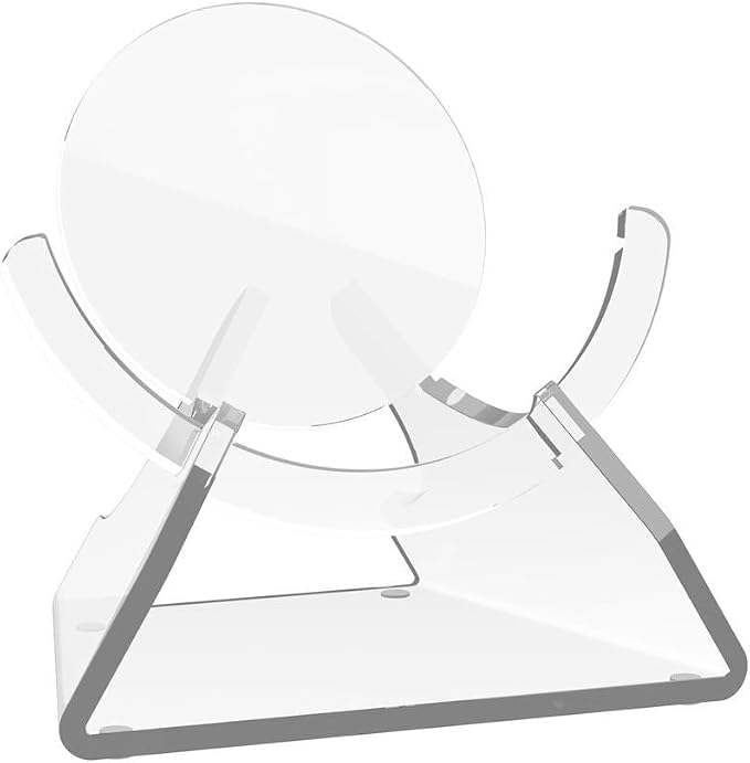 4.5 x 4.3 x 3.2 inch Acrylic Desktop Speaker Stand for Google Nest-mini, Speaker Storage Base (Clear) - Image 1