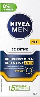 NIVEA Men Crème Hydratante Sensitive pour Visage avec SPF 15, Protection UV, Soin Apaisant pour Peaux Sensibles, 75 ml - Image 1