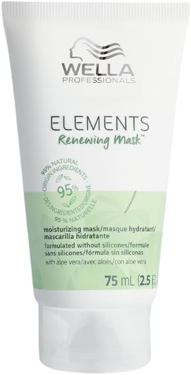 Wella Professionals Elements Renewing Mask - Repair Mask for Dry and Broken Hair - Hair Treatment with Antioxidants and Olive Essence for Shine and Softness, 75 ml - Image 1