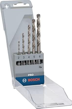 Bosch 5x Pro Metal HSS-G Hex Twist Drill Bit Set (for Non-Ferrous Metals, Steel, Ø 2.0, 3.0, 4.0, 5.0, 6 mm, Professional Accessory Drills/Rotary Screwdrivers) - Image 1