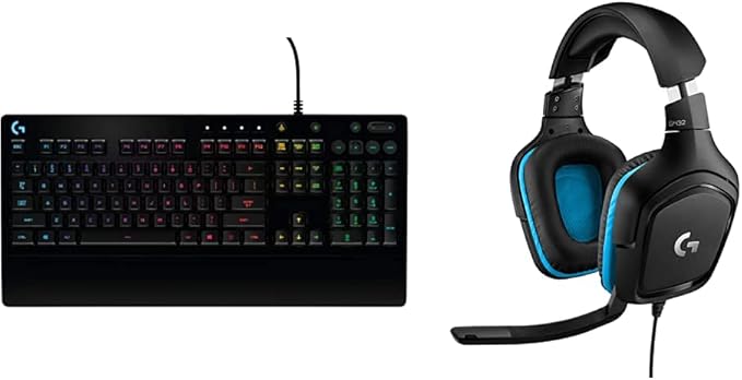 Logitech G 213 Prodigy, Gaming Keyboard, RGB Lighting LIGHTSYNC+Logitech G432 Wired Gamer Headset, 7.1 Surround Sound, DTS Headphone - Image 1