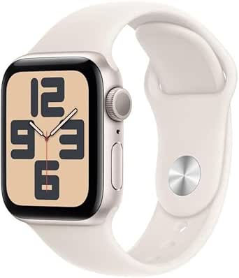 Apple Watch SE (2nd Generation) 40mm GPS Smart Watch with Starlight Aluminium Case and Starlight Sport Strap (S/M) - Activity Tracking and Sleep Tracking, Accident Detection - Image 1