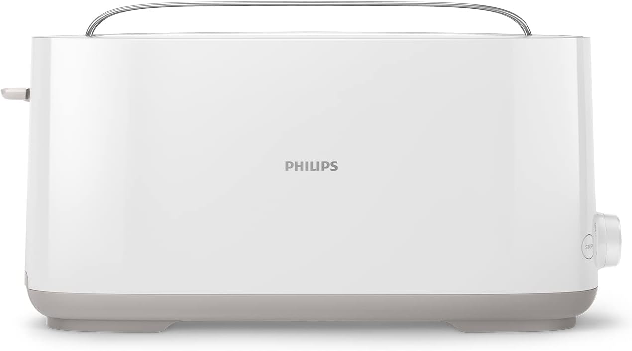 Philips Toaster - Large Slot, 8 Settings, Pastry Warmer, Defrosting, Cold Walls, Elevation, Automatic Shutdown, White (HD2590/00) - Image 1