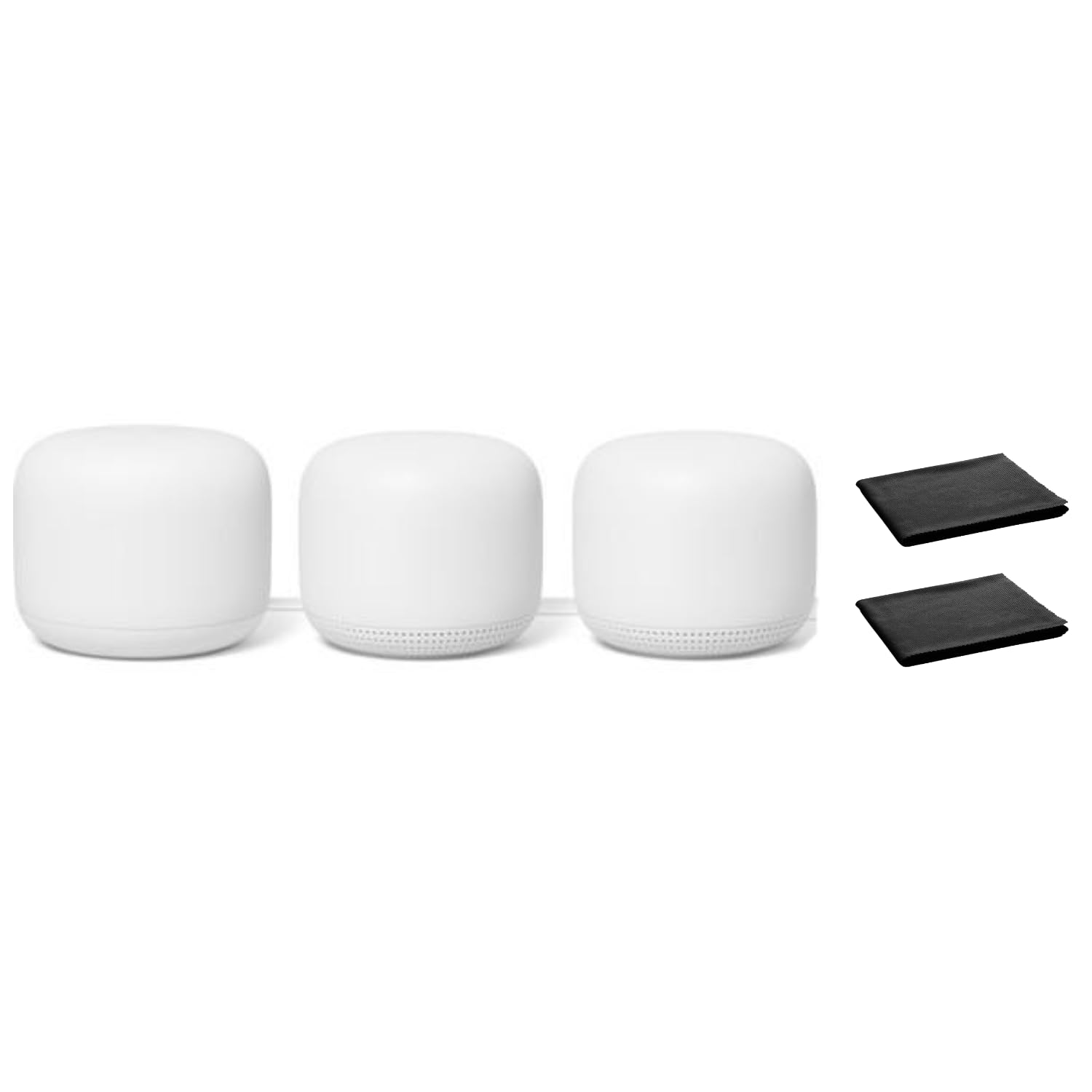 Google Nest AC2200 WiFi Mesh Router with 2 Points, Built-in Google Assistant, 3-Pack, Snow - Whole Home Coverage up to 500 sq.ft, Multiple 4K Streams, Supports 200 Devices - Image 1