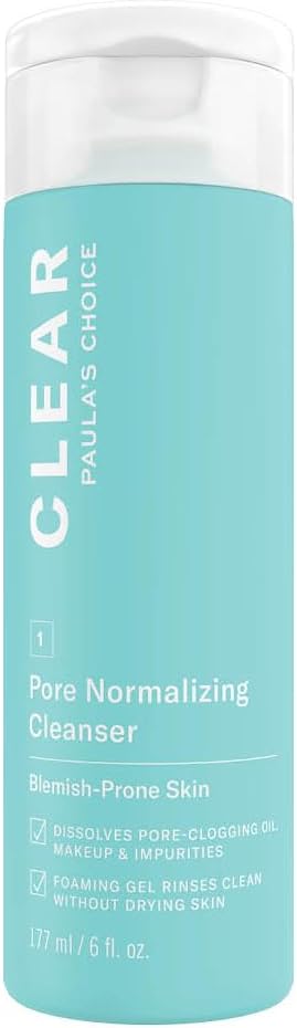 Paula's Choice CLEAR Gel Nettoyant Visage - Nettoie les Pores, Élimine les Excès de Sébum & les Points Noirs - avec Acide Salicylique - Tous Types de Peaux - 177 ml - Image 1