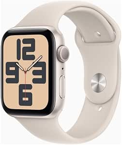Apple Watch SE (GPS) - 2nd generation - 44 mm - starlight aluminium - smart watch with sport band - fluoroelastomer - st - Image 1