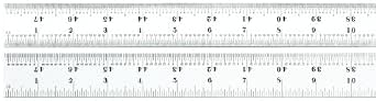 Starrett C607R-48 Spring Hardened Steel Ruler with Thumb Graduations, 7R Style Graduations, 48" Length, 1-1/4" Width, 3/64" Thick - Image 1