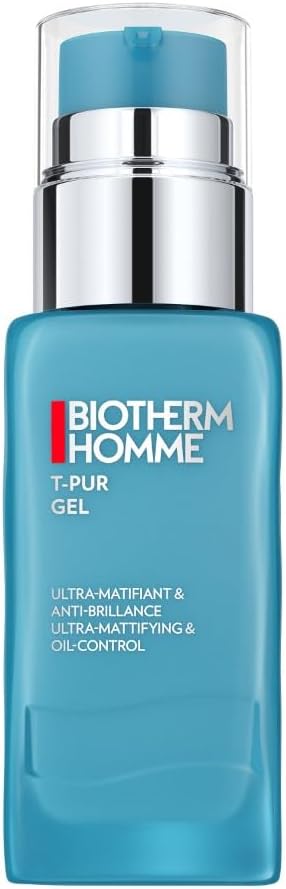 Biotherm Men's T-Pur Moisturising Gel for Men, Purifies Skin, Anti-Sebum and Anti-Shine, Enriched with Biotech Plankton and French Sea Salts, For Normal to Oily Skin, 50 ml - Image 1