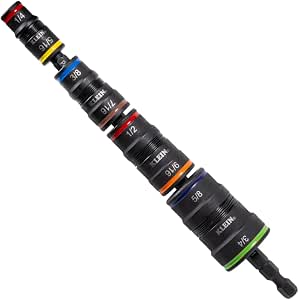 Klein Tools 32934 Impact Driver, SAE 9 in 1 Impact Socket Set, 4 Flap Sockets with 8 Hex Sizes for Driver and 1/4" Bit Holding Function, 32934 - Image 1