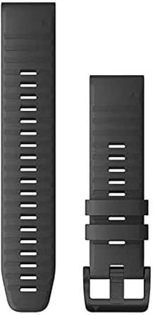 Garmin Quickfit 22 Watch Band, Slate Gray Silicone with Black Hardware (010-12863-22) - Image 1