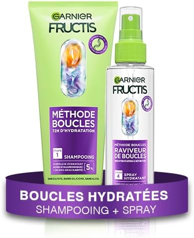 Garnier - Fructis Method Curls - Routine 2 Products - Shampoo & Moisturizing Spray - Enriched with Hyaluronic Acid & Shea Butter - For All Types of Curls - Image 1