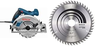 Bosch Professional Handkreissäge GKS 190 (Kreissägeblatt: 190 mm, Schnitttiefe: 70 mm) + Kreissägeblatt Optiline Wood (für Holz, 190 x 30 x 2,6 mm, 48 Zähne) - Image 1