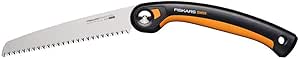 Fiskars Plus Pliaple Saw, for Thick Trunks and Branches, 3 Cutting Positions, Sharp Power Tooth Blade, Coarse Teeth, Blade Length: 21 cm, Black/Orange, SW69, 1067553 - Image 1