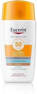 Eucerin Hydro Protect Visage Sun Fluid Ultra Léger SPF 50+ - Protection solaire teintée pour tous types de peau - Moyen, 50 ml - Image 1