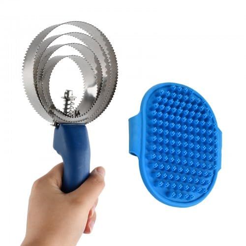 2 in 1 Grooming Kit Horse Grooming Brush Detangling Brush & Back Brush for Dogs, Horses & Cats - Perfect Furminator for Hair Loss & Hair Loss Needs - Image 1